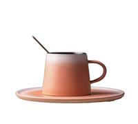 KOOLASA Ceramic Coffee Mug Sets Tea Cup with Spoon Saucer Cup and Saucer Sets 200ml Gradient Color