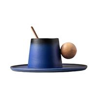 KOOLASA Ceramic Coffee Mug Sets Tea Cup with Spoon Saucer Cup and Saucer Sets 200ml Gradient Color