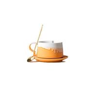 KOOLASA Ceramic Coffee Mug Sets Tea Cup with Spoon Saucer Cup and Saucer Sets 350ml Gradient Color