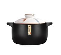 KOOLASA Ceramic Round Casserole with Lid,Ceramic Stew Pot,Chinese Soup Stewing Pot Kitchen Cookware Non-Stick,Heat Resistant 4.5L