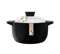 KOOLASA Ceramic Round Casserole with Lid,Ceramic Stew Pot,Chinese Soup Stewing Pot Kitchen Cookware-Non-Stick,Heat Resistant 3.3L