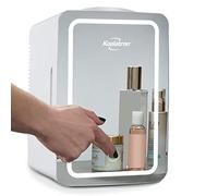 Koolatron 6L Cosmetic Mini Fridge for Bedrooms 12V Compact Portable Beauty Fridges Vanity Small Car Refrigertor for Makeup Skincare with Dimmable LED Light Mirror Ideal for Girls Kids Desk Home White