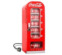 Coca Cola Mini Fridge For Bedrooms 5L Retro Vending Machine Style Cool Box 10 Can Quiet Mini Fridges with Display Window For Coke Beverages Food Drinks Home 12v Portable Cooler, Red