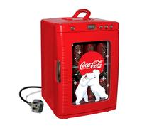 Coca Cola Mini Fridge For Bedrooms 25L Cool Box 12V Portable Cooler Warmer 28 Can Table Top Fridge Coke Bar Mini Fridges Display Window LED Light Ideal Car Travel Home Office Drinks RV Camping Red