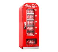 Coca Cola Mini Fridge For Bedrooms 5L Retro Vending Machine Style Cool Box 10 Can Quiet Mini Fridges with Display Window For Coke Beverages Food Drinks Home 12v Portable Cooler, Red