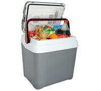 Koolatron Electric Cool Box 24L Portable Camping 12V In-Car Socket Car Mini Fridge Refrigerator Thermoelectric Camping Cooler with Carry Handle Travel Picnics Fishing Home Campervan Grey