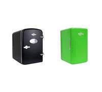 Koolatron Retro Mini Fridge 4L Small Fridge 6 Can Table Top Mini Fridges 12V Portable Cooler Black + Retro Mini Fridge 6L 8 Can Quiet Mini Fridges for Skincare Food Drinks Home Car & Travel Green