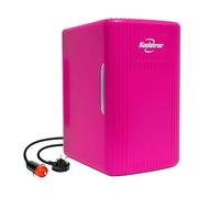 Koolatron Retro Mini Fridge 6L Small Fridge for Bedroom AC 220V/DC 12V for Car Cool and Warm Mini Fridge for Bedroom, Office, Desk (Pink)