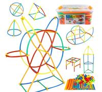 koolbitz 1000 Pcs Straw Connectors Building Kit for Kids, Creative STEM Building Toy with Tubes & Connectors Engineering Set, Educational DIY Learning Kit with Storage Box for Children 3+ Years