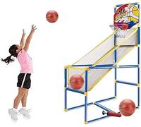 Koolbitz Arcade Basketball Playset Basket and Mesh Bag Set for Play Indoor Outdoor Basketball Hoop Arcade Play Game Set Sports Play Set for Kids Toddlers