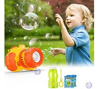 koolbitz Bubble Machine for Kids, Portable Spill Proof Camera Bubble Machine, Bubbles for Children with Lights & Music, Bubble Blower Garden Toys Party Birthday Gift