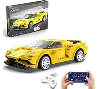 koolbitz DIY Kids Remote Control Block Car, Mobile APP RC Control, 2.4GHz, USB Charger Openable door, Bonnets and Exquisite Details, Suitable for Kids above 5 Years Yellow 289 Pcs