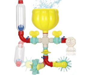 Koolbitz Kids Bath Pipes Toys DIY Interesting Toys Bathroom Time Spray Waterfall Shower Toy Tub Water Toys Gifts for Toddlers Boys Girls 3+ Year Ages
