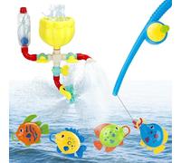 koolbitz Kids Bath Toy and DIY Fishing Toy with Fishing Rod Catch Set & Water Sprinklers Childrens Mould Free Floating Fishing Game Bathtime Bathroom Tub Toy Game for Boys Girls