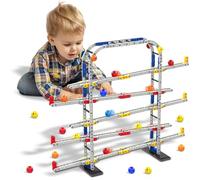 Koolbitz Marble Run Spiral Track Set 453 PCs DIY Building Block Kit STEM DIY Educational Toy With Colorful Marbles, Spinning and Rolling Smiley Balls Creative Construction Toy For Kids Ages 3+ Years