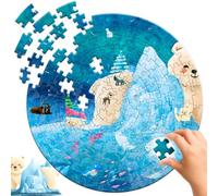 Koolbitz North Pole Round Puzzle Board Toy 150 PCs, Toddlers Educational Learning Toy for 3+ Year Old Boys & Girls Personalized North Pole Jigsaw Puzzle Games for Children Birthday Presents