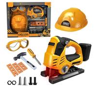 Koolbitz Power Construction Kids Children Power Tools Set and Jigsaw Toys with Sound and Motion 2 in 1 Battery Operated Outdoor Fun Play Game Realistic Pretend Role Playset 3+ Years Old