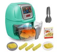 Koolbitz Toy Air Fryer for Kids with 10 PCs Color Changing Food Accessories, Kids Kitchen Toy Playset, Lights and Sounds Kitchen Appliance, Pretend Play Cooking Toy, Role Play Gift Set for Children 3+