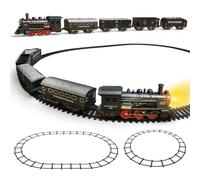 Koolbitz Train Set for Kids with Light and Sound - 19Pcs Battery Operated Railway Toy with Tracks and Steam Locomotive, Train Playset for Boys and Girls Ages 3+ Years