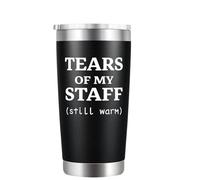 KOOLDRINK Tears of My Staff Tumble-Funny Gifts for Boss from Corworker-Best Bosses Day Farewell Christmas Birthday Gifts for Men Women Assistant,Principal-20oz insulated Travel Mug Black