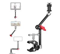 koolehaoda Adjustable Articulating Friction Magic Arm & Large Clamp for DSLR/Mirrorless Cameras, Camcorders, LED Light, Flash Light, Field Monitor Video Vlog Rig (11" Magic Arm Red)