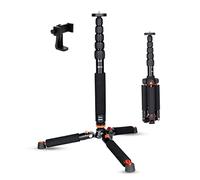 Koolehaoda Camera Aluminum Monopod with Metal Tripod Base.6 Sections 18-69inch Adjustable, Leg Diameter Φ28mm,up to 13lbs - Black