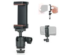 Koolehaoda Cell Phone Tripod Mount Adapter with Universal 1/4" Swivel Mini Ball Head, 360° Rotates Adjustable Cell Phone Clip Clamp Holder, Smartphone Clamp for iPhone