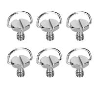 koolehaoda Stainless Steel D Shaft D-Ring 1/4" Mounting Screw 10mm Shaft for Camera Tripod Monopod or Quick Release (QR) Plate - (6 Pack)