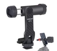 Koolehaoda Tripod Phone Mount, Smartphone Holder with 2 Cold Shoe and 1/4" Thread for Camera Mic Light Stand, 360°Rotation & 180°Tilt Phone Clamp Compatible with iPhone & Android for Photography