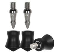 Koolehaoda Universal Rubber Feet Non-Slip Tripod Feet Stainless Steel Spike 3/8" Replacement Spike Compatible with 3/8"-16 Thread - 3 PCS