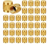 Koolenry 1/4 Flare Cap, Round Brass with Neoprene O-Ring Seal HVAC Valve Cap 25Pcs