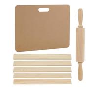 Koolenry 1 Set of Pottery Clay Tools with Wooden Rolling Pin for Sculpture - Ceramic Making & Sculpting Modeling Tool Sets