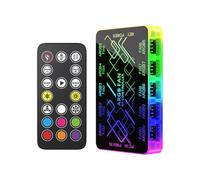 Koolenry 1 to 10 Chassis Hub Magnetic Base with Remote Control for ARGB & PWM Fans, Light Synchronization Computer Case Accessory