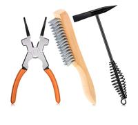 Koolenry 10 Inch Scratch Wire Brush Slag Removal Tool 8 Inch Welding Plier Plier and 10 Inch Welding Chipping Hammer for Cleaning