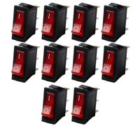 Koolenry 10 PCS KCD3-101N Rocker Switch 3 Terminals Rocker Switch for Electric Rice Cookers and Small Appliances Red