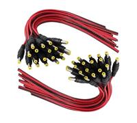 Koolenry 100PCS DC Power Pigtail Cable Plug 100PCS Male Connector 18AWG 2.1mm X 5.5mm 12V 5A Surveillance Camera Power Cable Plug