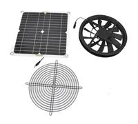Koolenry 100W Solar Panel Powered Fan 10" Round Ventilation Case Exhaust Fan for Pet Poultry House Greenhouse RV Roof Solar