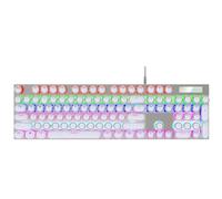 Koolenry 104Pcs/Set Universal Round Key Cap Keycaps for Cherry MX Mechanical Keyboard Backlit Design White