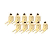 Koolenry 10PCS Gold Plated Speaker Audio Amplifier Banana Connectors Banana Plug Connector Converted to Y Plug U-Shaped Plug