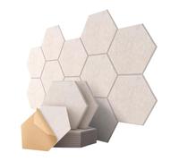 Koolenry 12 Pack Hexagon Acoustic Panels, Soundproof Wall Tiles, 12"X10"X0.4", Self-Adhesive for Recording Studio, Office A