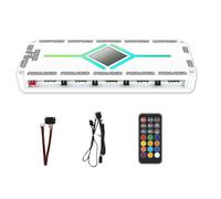 Koolenry 12 Port ARGB +10 Port PWM Magnetic Suction Hub PWM Magnetic Suction Hub with Remote Control PWM & ARGB Hub Splitter for PC Fan Hub Splitter White