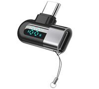 Koolenry 120W Type C to Type C Adapter Elbow Digital Display USB C Adapator Fast Charging Type C Converter Gray