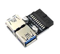 Koolenry 19Pin to Dual USB3.0/3.1 Adapter 19P/20P to Dual Type-A Female Front Connector Converter USB 3.0 Adapter Plug-in Plug