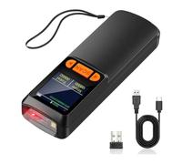 Koolenry 1D Bar Code Scanner 2D QR Wireless Portable Bluetooth Barcode Scanner with LCD Display for Smart Phone,Computer& POS