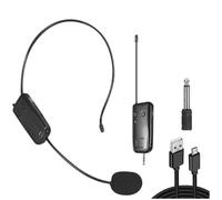 Koolenry 2.4G Head-Mounted Wireless Lavalier Microphone Transmitter and Receiver for Amplifier Voice Speaker Teaching Tour Guide