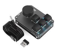 Koolenry 2.4G Mini Macropad RGB Hot Swap USB C Macro Programming Keyboard Gaming Custom Knob Keypads 4 Keys Knob Multimedia