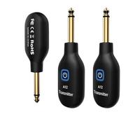 Koolenry 2.4G Wireless Guitar System 2.4G Wireless Guitar Transmitter Receiver 24-Bit 48KHz Real-Time Transmission 100ft Range for Electric Guitar & Bass (2TX+1RX)