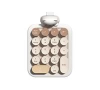Koolenry 2.4G Wireless Numeric Keyboard Wireless Number Keypad Cute Bear Cartoon Computer Accessories Colorful Number Keypad for Accounting Milk Tea