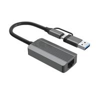 Koolenry 2.5G High-Speed Ethernet Adapter USB 3.0 & Type C to RJ45 Network Card for Laptop PC NAS Server