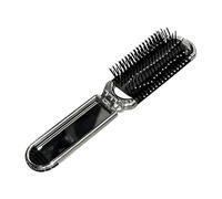 Koolenry 2-in-1 Portable Folding Comb & Mirror - Air Cushion, Rhinestone Bling, Compact Travel Hair Brush & Makeup Tool